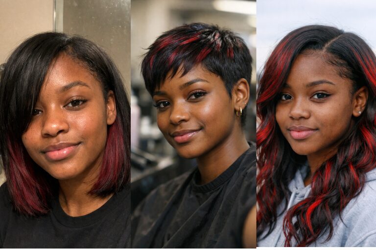 21 Cute Hairstyles With Red Highlights for Black Girls That Look Bold, Beautiful, and Intentional