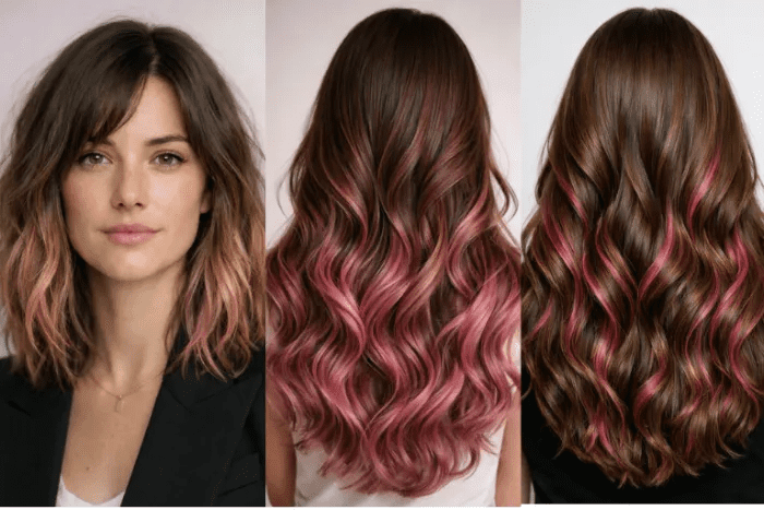 21 Pretty Pink Highlights in Brown Hair That Look Personal, Not Loud
